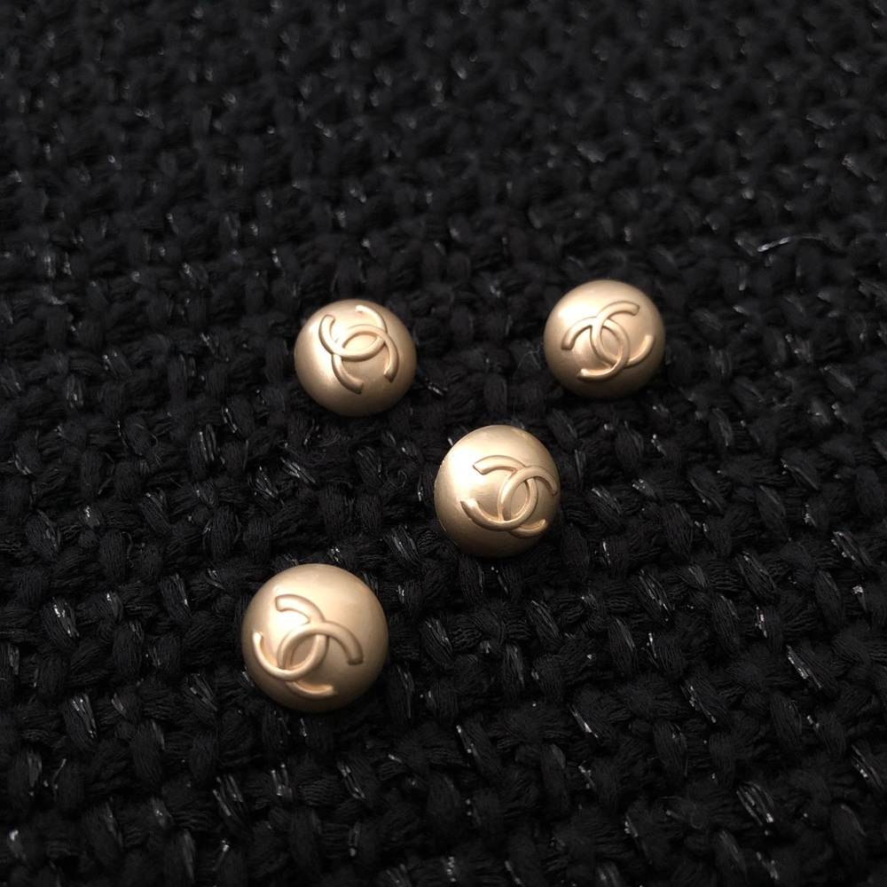 Set of 4 Chanel Buttons in Gold Tone
